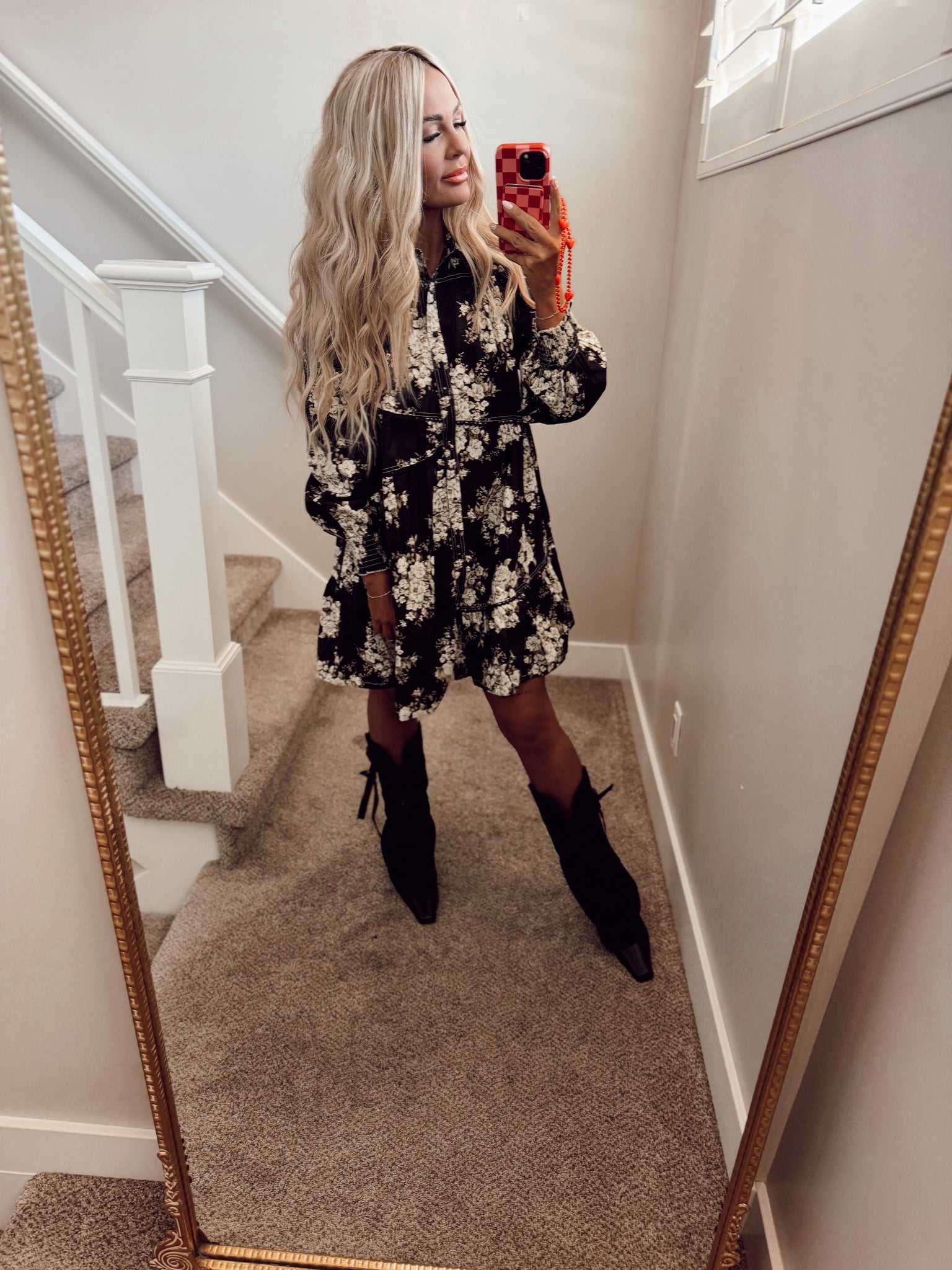 Black floral dress