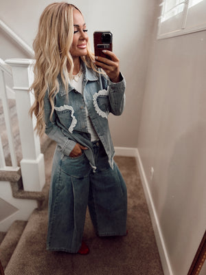 Wide leg crop denim