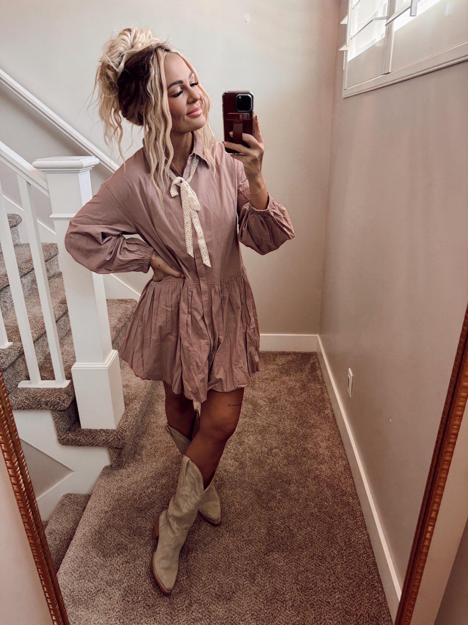 Mauve layered dress