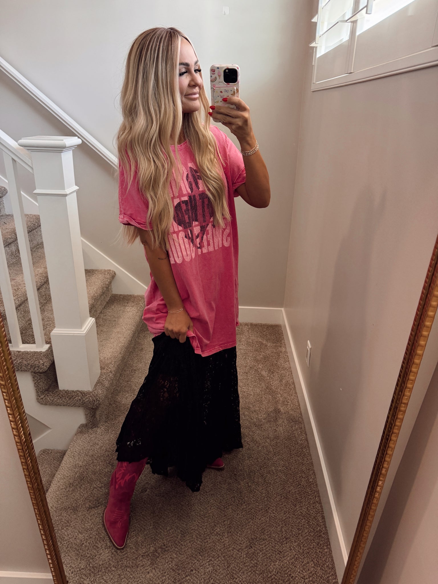 Black lace skirt