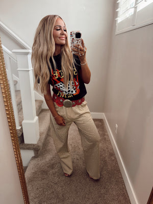 Tan sparkle sweat pant