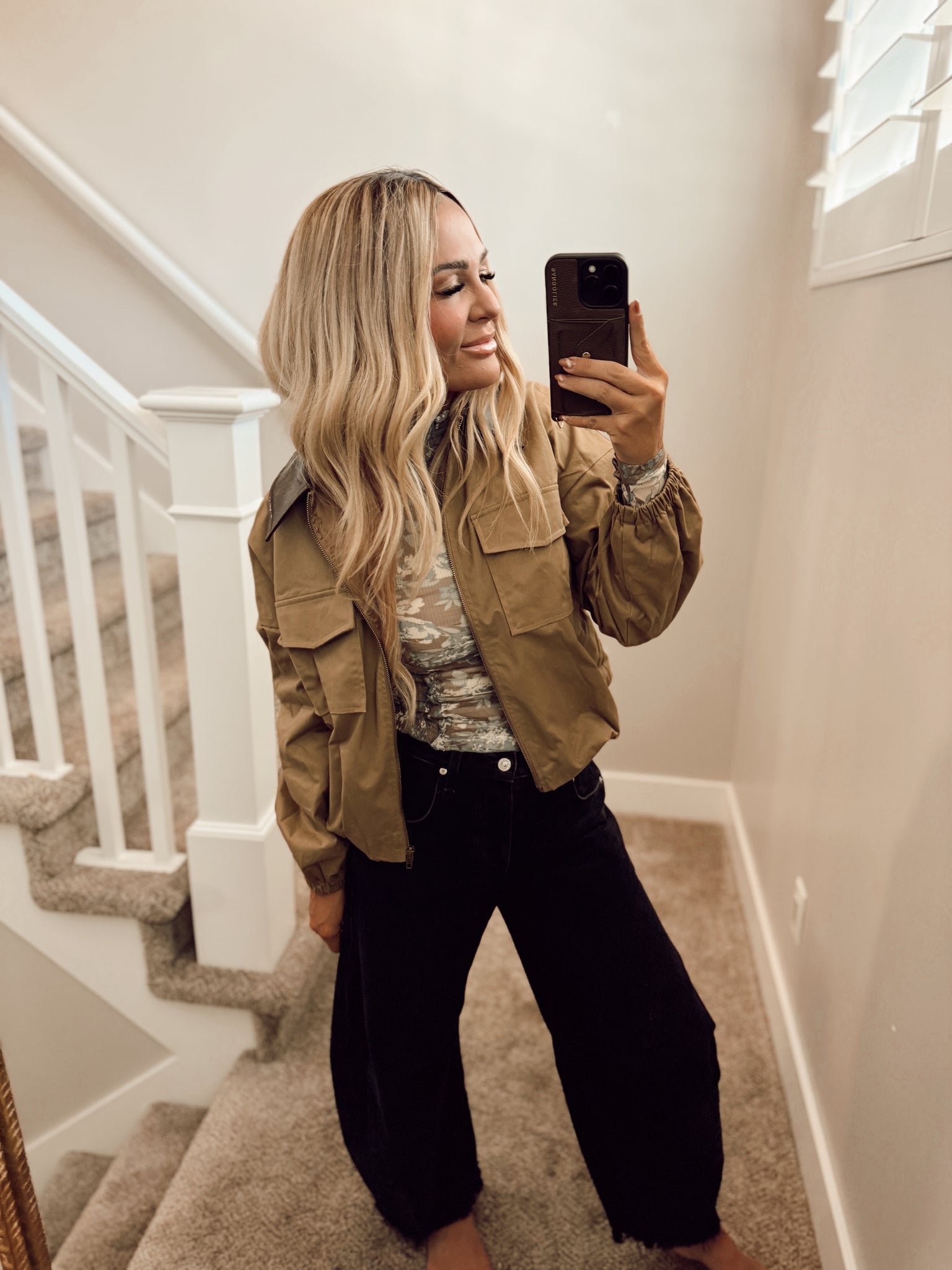 Tan bomber jacket