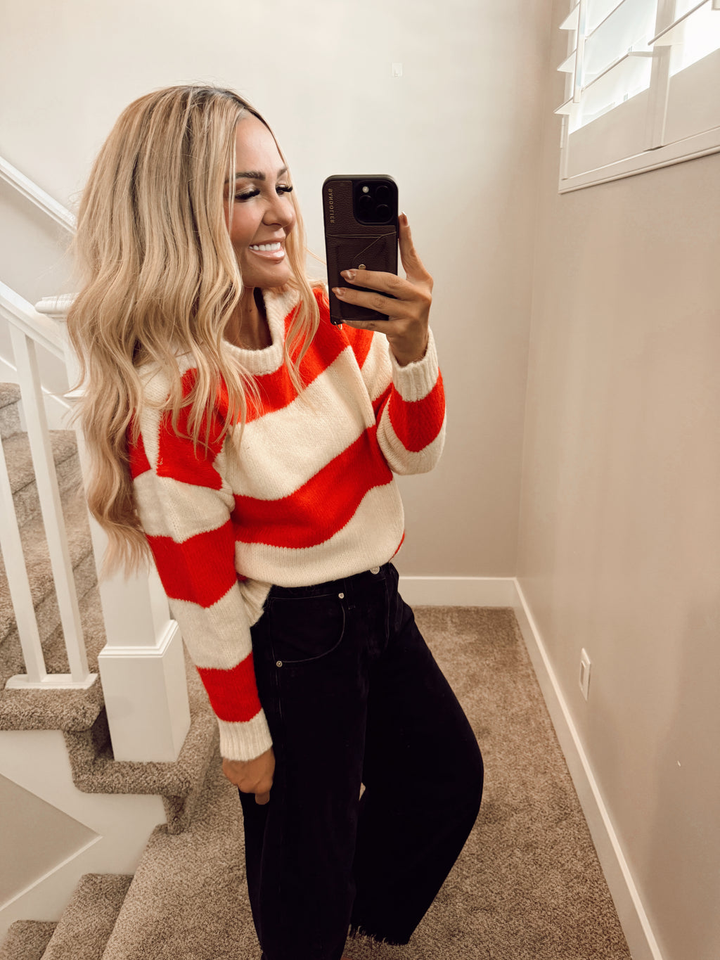 Red and cream stripes