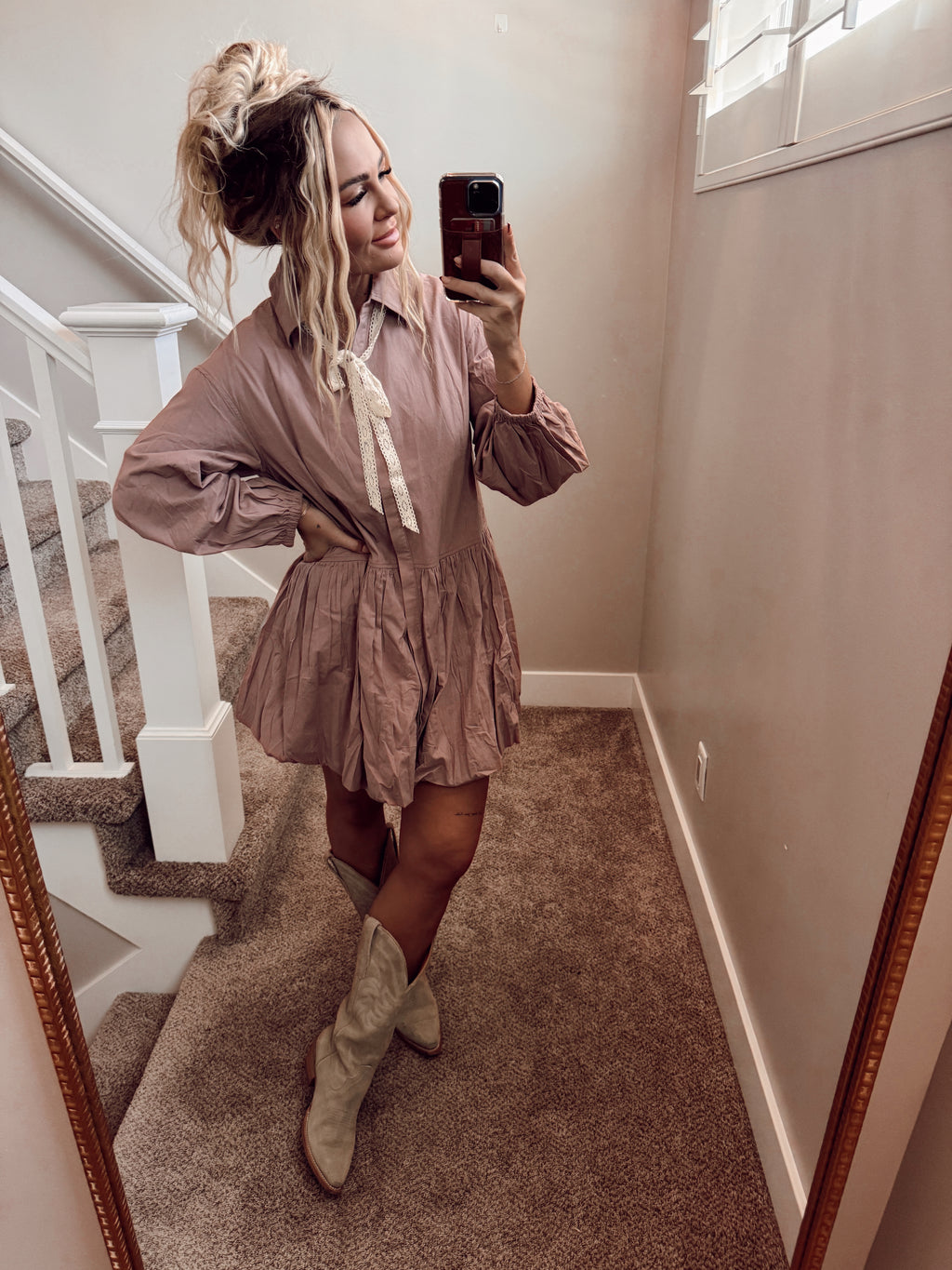 Mauve layered dress