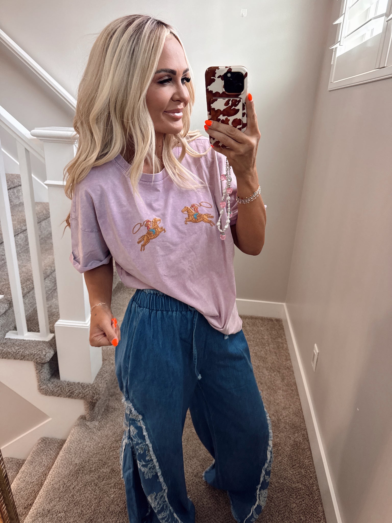 Burn out floral pant