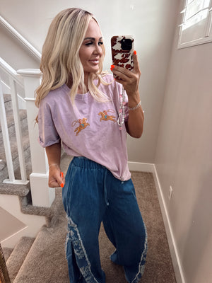 Burn out floral pant