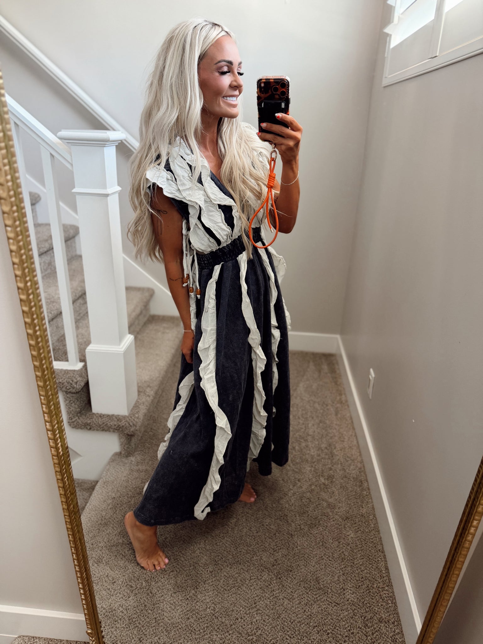 waffle knit dress Ethel Slightly stretchy Material composition ALOE waffle knit dress in