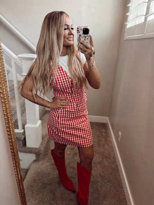 Red gingham set