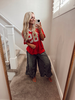 Deep red jersey