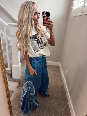 Burn out floral pant