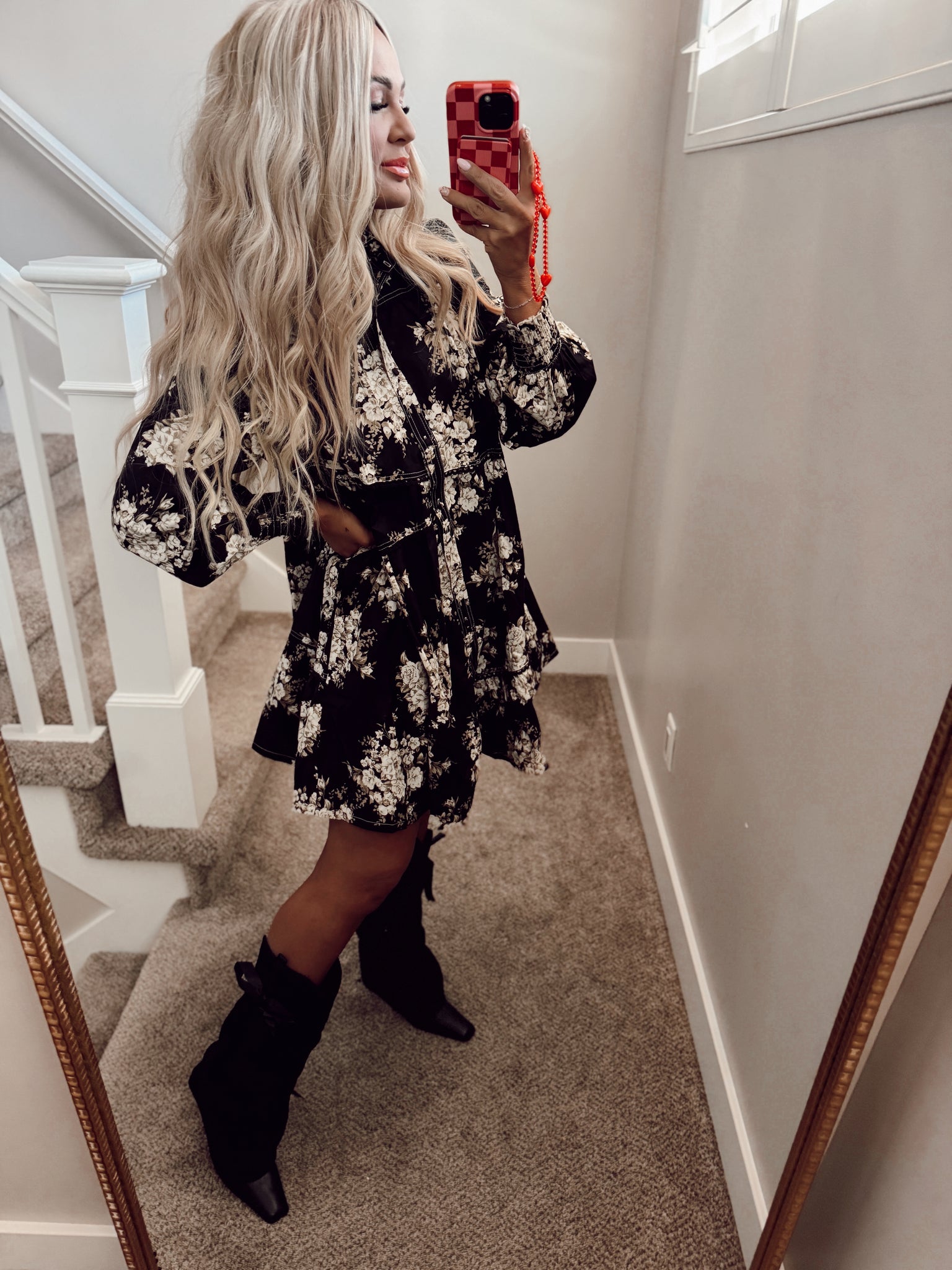 Black floral dress