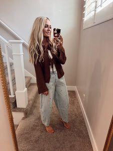 Chocolate brown tie sweater