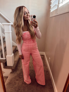Pink acid wash jumper