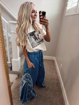 Burn out floral pant