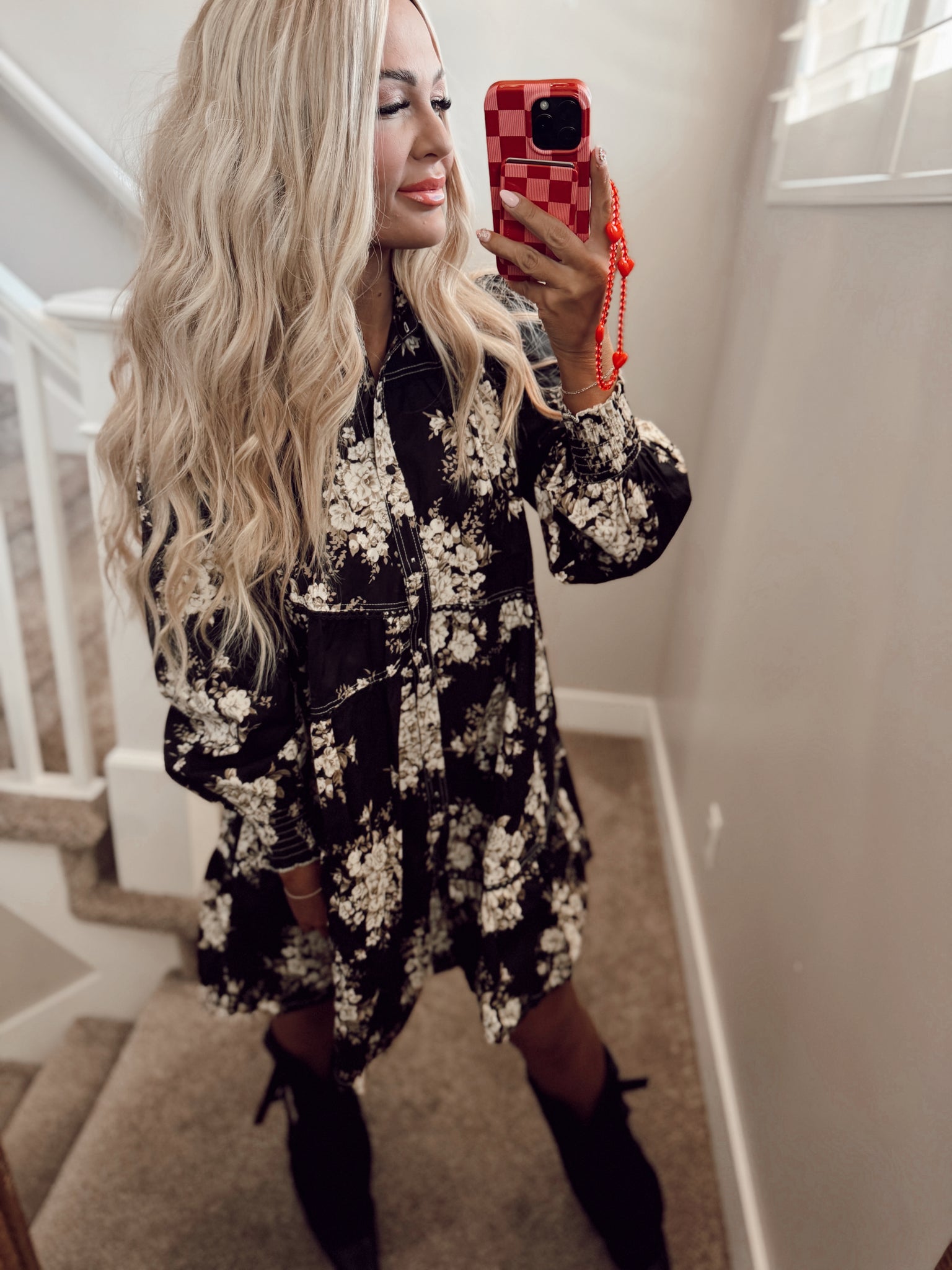 Black floral dress