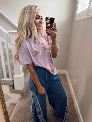 Burn out floral pant