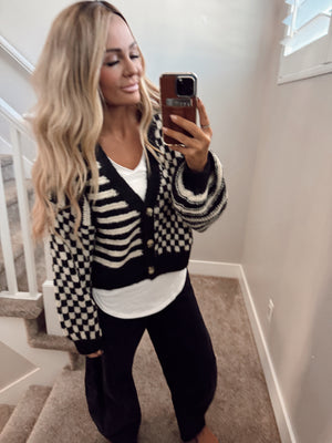 Checkered cardigan