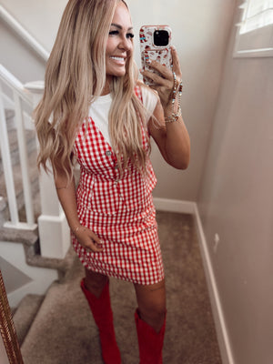 Red gingham set