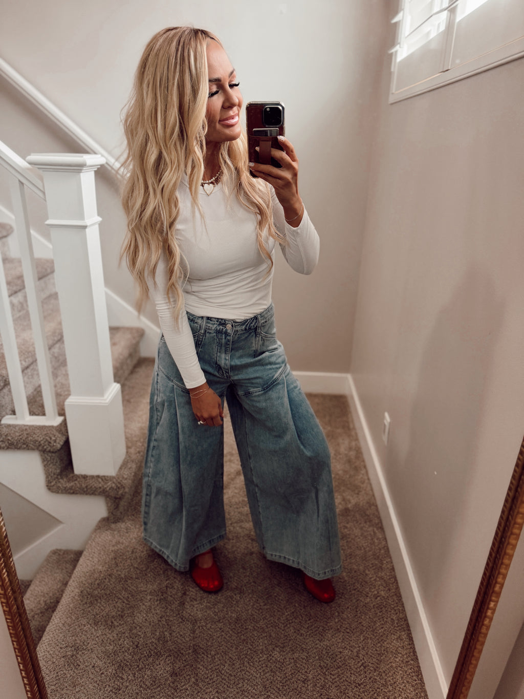 Wide leg crop denim