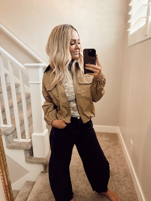 Tan bomber jacket