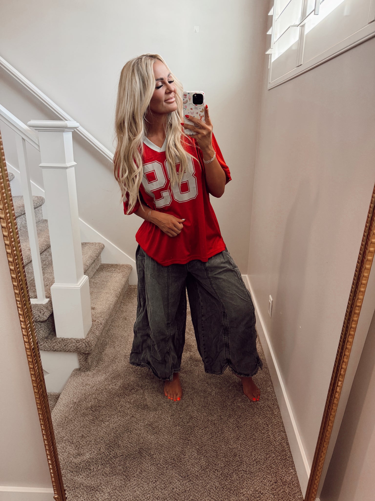 Deep red jersey