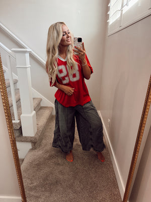 Deep red jersey