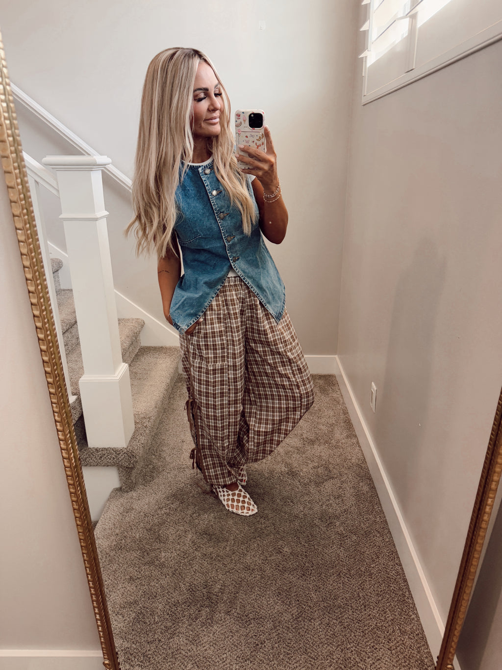 Long denim vest
