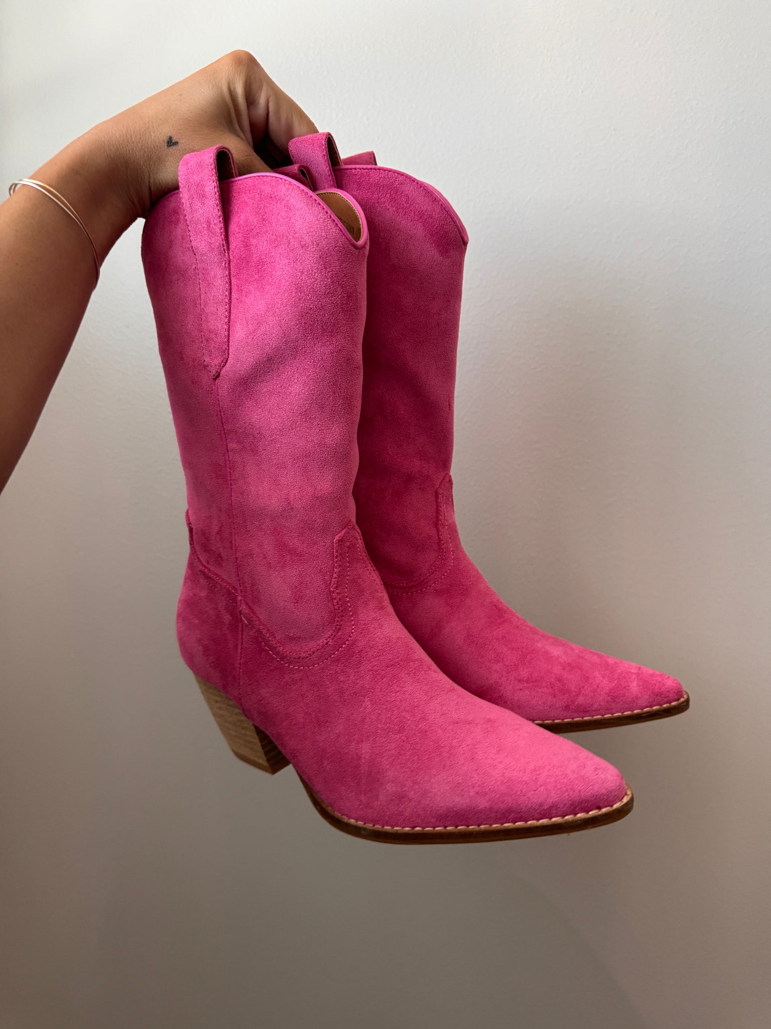 Pink boots made for walkin