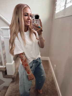 Lace sleeve tee