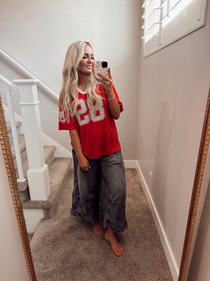 Deep red jersey
