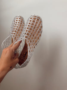 Silver sparkle Jelly shoes