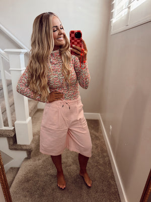 Pink lace long sleeve