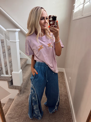 Acid wash purple tee