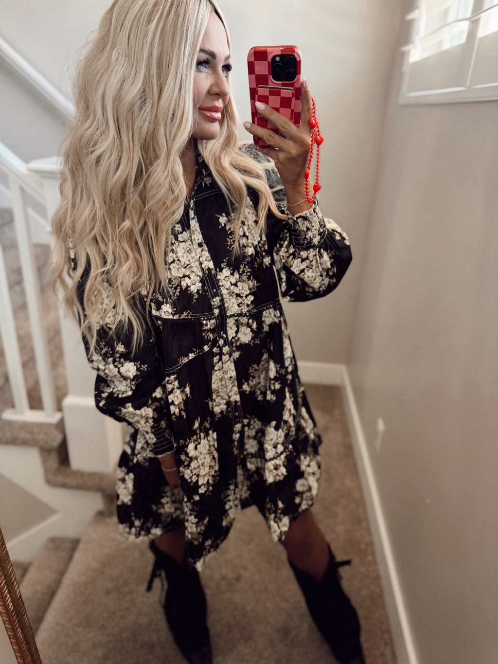 Black floral dress