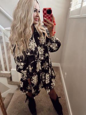 Black floral dress