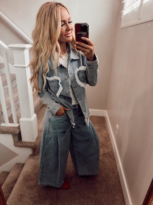 Wide leg crop denim