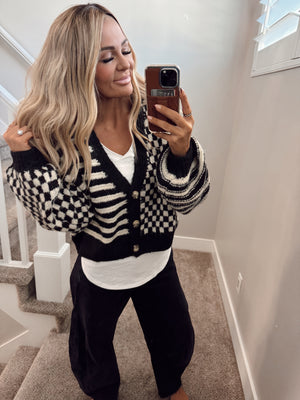 Checkered cardigan