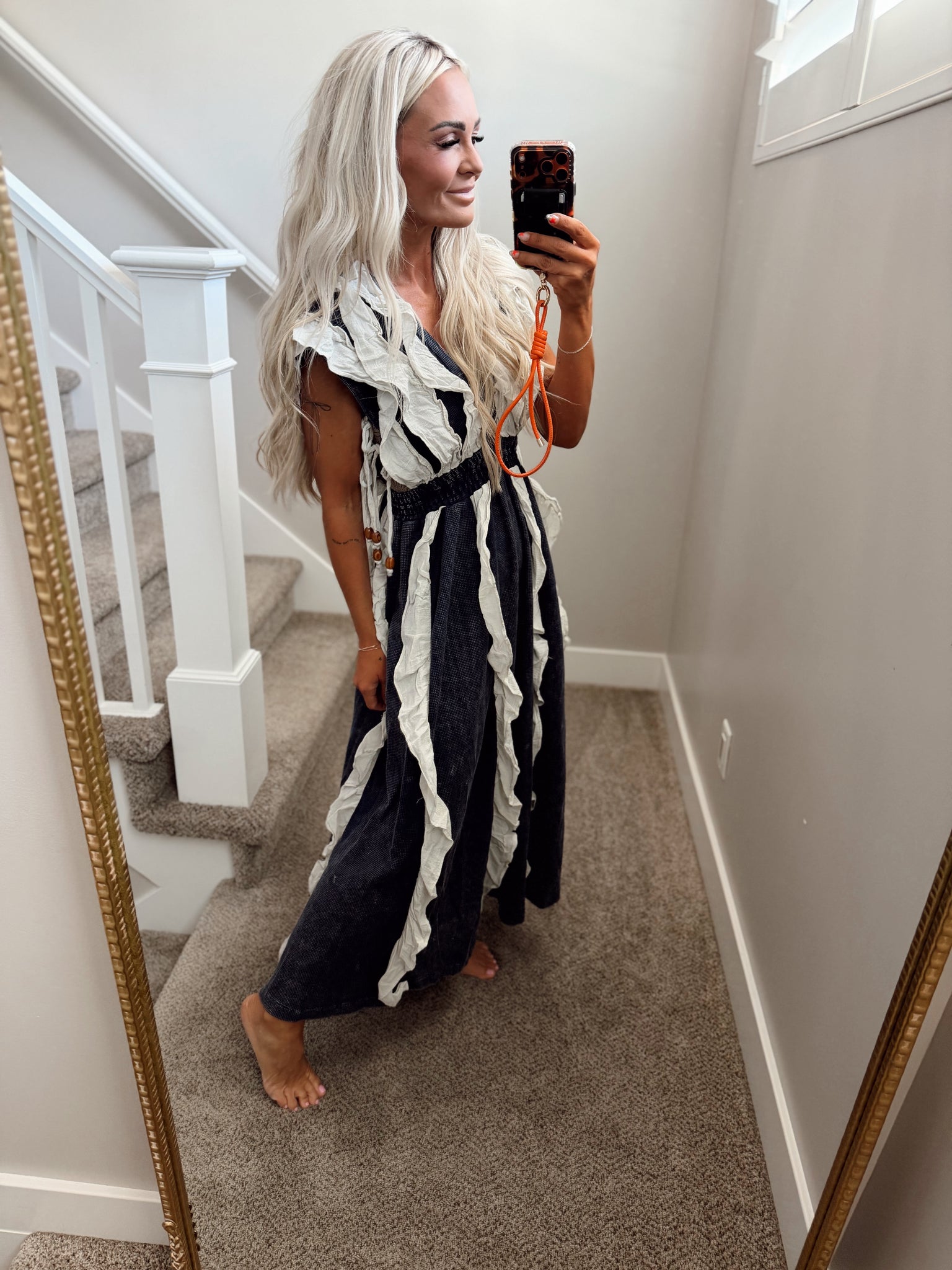 Waffle-knit dress – Mae Black Waffle-knit dress – Mae Black